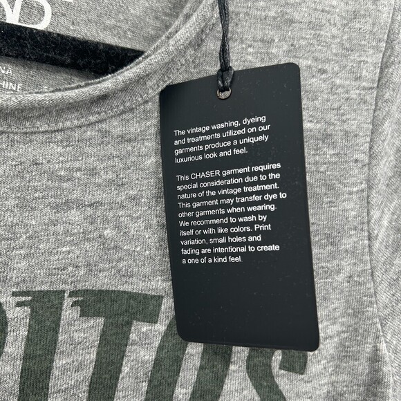 NWT CHASER Gray Burritos Graphic Print Super Soft T-Shirt Top Size Medium - Picture 6 of 6